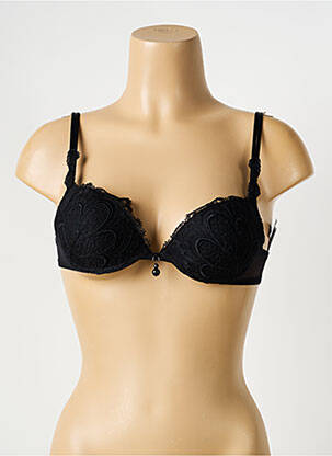 Sutien efect material satinat top sutien push-up negru AMBRA femeie
