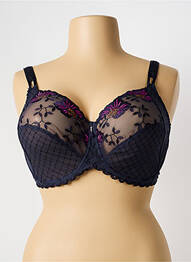 Sutien efect material satinat sutien cupe întregi cu decolteu înalt albastru LOUISA BRACQ femme