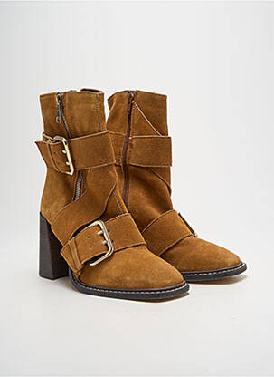 Botine/ghete nubuc toc de 7 la 9 cm maro RIVER ISLAND femeie