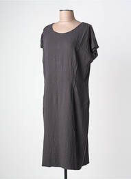 Rochie midi țesătură crep mâneci scurte gri SAMOON femme