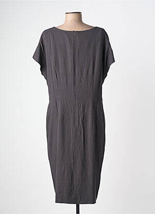 Rochie midi țesătură crep mâneci scurte gri SAMOON femeie