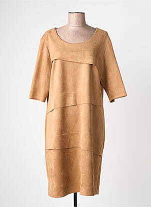 Rochie midi mâneci 3/4 mâneci 3/4 maro ONE O ONE femeie