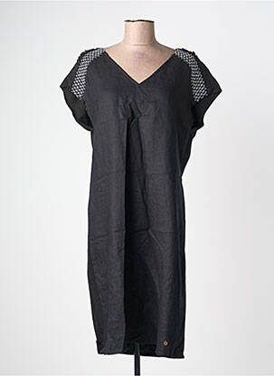 Rochie midi țesătură crep mâneci scurte negru YEST femeie