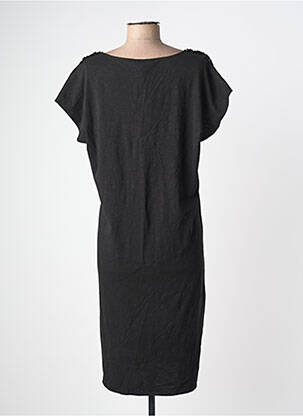 Rochie midi țesătură crep mâneci scurte negru YEST femeie