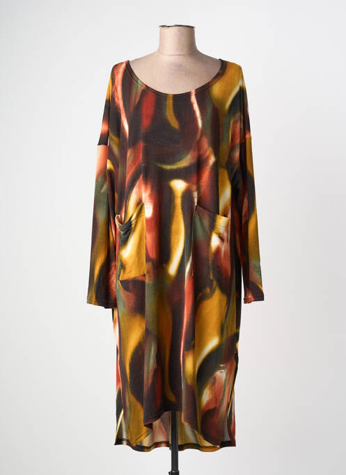 Rochie midi portocaliu 100 % FEMININ PARIS femeie