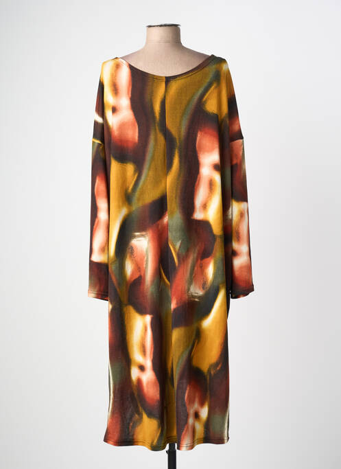 Rochie midi portocaliu 100 % FEMININ PARIS femeie