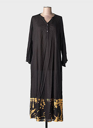 Rochie lungă mâneci lungi mâneci lungi negru CHICOSOLEIL femeie
