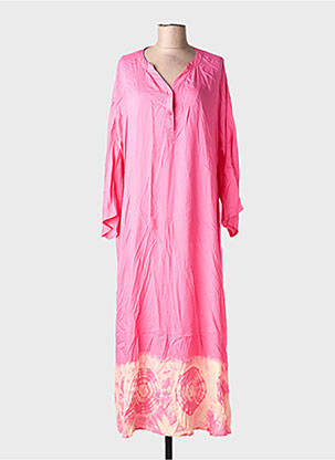 Rochie lungă mâneci lungi mâneci lungi roz CHICOSOLEIL femeie