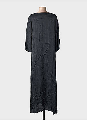 Rochie lungă croială fluidă mâneci 3/4 negru SEMIOLOGY femeie