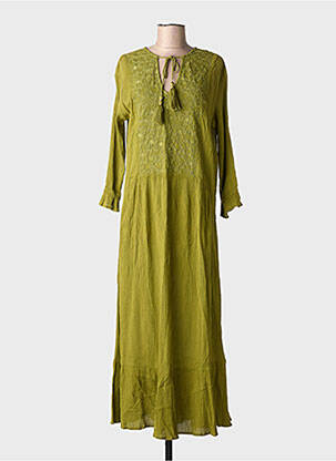 Rochie lungă mâneci lungi mâneci lungi verde CHICOSOLEIL femeie