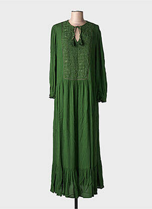 Rochie lungă mâneci lungi mâneci lungi verde închis CHICOSOLEIL femeie