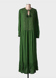 Rochie lungă mâneci lungi mâneci lungi verde închis CHICOSOLEIL femme