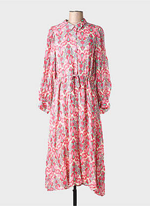 Rochie lungă mâneci lungi mâneci lungi roz ESQUALO femeie