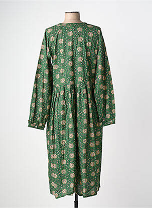 Rochie lungă imprimeu fantezie mâneci lungi verde CHICOSOLEIL femeie