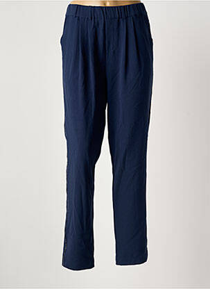 Pantalon drept talie elastică albastru INTOWN femeie