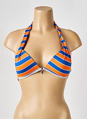 Sutien de costum de baie elasticitate top sutien push-up albastru BIKINI BAR femeie