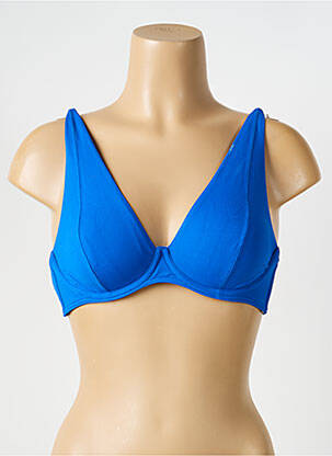 Sutien de costum de baie elasticitate sutien cupe întregi cu decolteu înalt albastru IODUS femeie