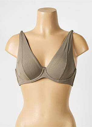 Sutien de costum de baie elasticitate sutien cupe întregi cu decolteu înalt verde IODUS femeie