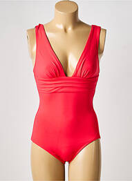 Costum de baie dintr-o singură piesă efect material satinat top triunghiuri roșu IODUS femme