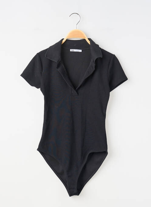 Body elasticitate mâneci scurte negru ZARA femme