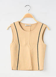 Top țesătură jersey fără mâneci bej SANDRO femme