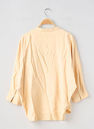 Bluză țesătură poplin mâneci 3/4 bej MANGO femeie