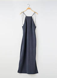Rochie midi țesătură crep bretele subțiri albastru MASSIMO DUTTI femme