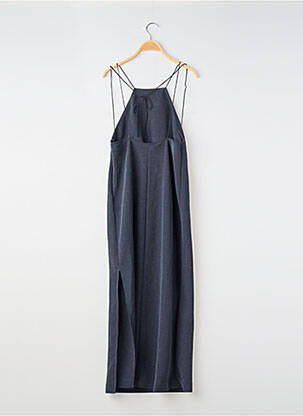 Rochie midi țesătură crep bretele subțiri albastru MASSIMO DUTTI femme