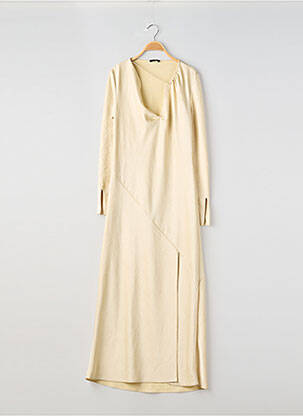 Rochie lungă mâneci lungi mâneci lungi bej MASSIMO DUTTI femeie