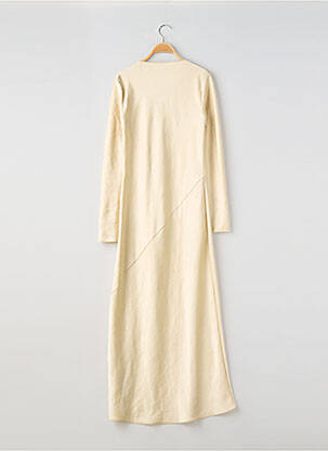 Rochie lungă mâneci lungi mâneci lungi bej MASSIMO DUTTI femeie