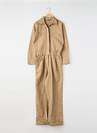 Salopetă-pantalon închidere cu nasturi pe față mâneci lungi maro MASSIMO DUTTI femme