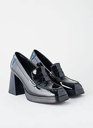 Mocasini pătrat toc de 7 la 9 cm negru ALOHAS femeie
