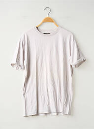 Tricou elasticitate mâneci scurte gri BERSHKA femme