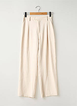 Pantalon drept țesătură crep talie înaltă bej OUTFITBOOK femeie