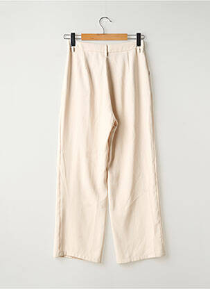 Pantalon drept țesătură crep talie înaltă bej OUTFITBOOK femeie