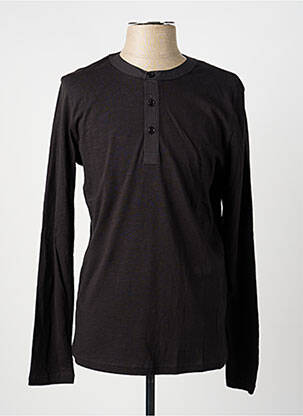 Tricou guler tunisian mâneci lungi negru FREEMAN T.PORTER bărbat