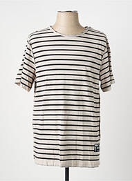 Tricou croială cambrată mâneci scurte bej FREEMAN T.PORTER homme