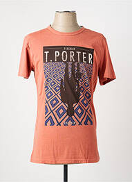 Tricou croială cambrată mâneci scurte portocaliu FREEMAN T.PORTER bărbat