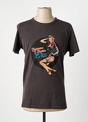 Tricou croială cambrată mâneci scurte gri FREEMAN T.PORTER homme