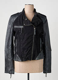 Geacă din piele croială cambrată negru OAKWOOD femme