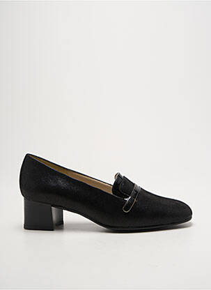 Mocasini toc pătrat toc de 4 la 6 cm negru OMBELLE femeie