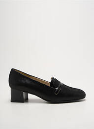 Mocasini țesătură satinată toc de 4 la 6 cm negru OMBELLE femme