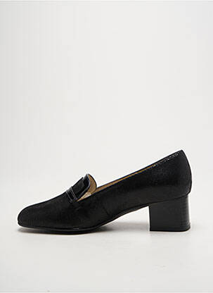 Mocasini toc pătrat toc de 4 la 6 cm negru OMBELLE femeie