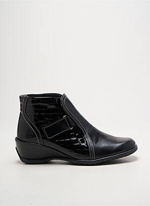 Botine/ghete țesătură satinată toc de 4 la 6 cm negru SUAVE femeie