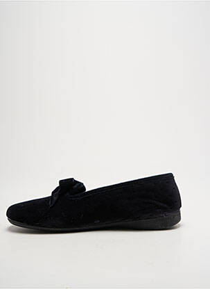 Papuci/pantofi de casă țesătură catifea toc plat până la 3 cm negru LA VAGUE femeie