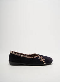 Papuci/pantofi de casă țesătură catifea toc plat până la 3 cm negru LA VAGUE femme