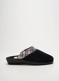 Papuci/pantofi de casă țesătură catifea toc plat până la 3 cm negru LA VAGUE femeie