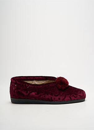 Papuci/pantofi de casă țesătură catifea toc plat până la 3 cm violet LA VAGUE femeie
