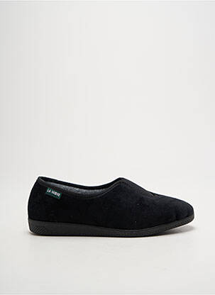 Papuci/pantofi de casă țesătură catifea toc plat până la 3 cm negru LA VAGUE femeie
