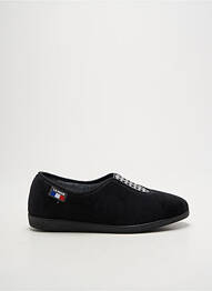 Papuci/pantofi de casă țesătură catifea toc plat până la 3 cm negru LA VAGUE femme